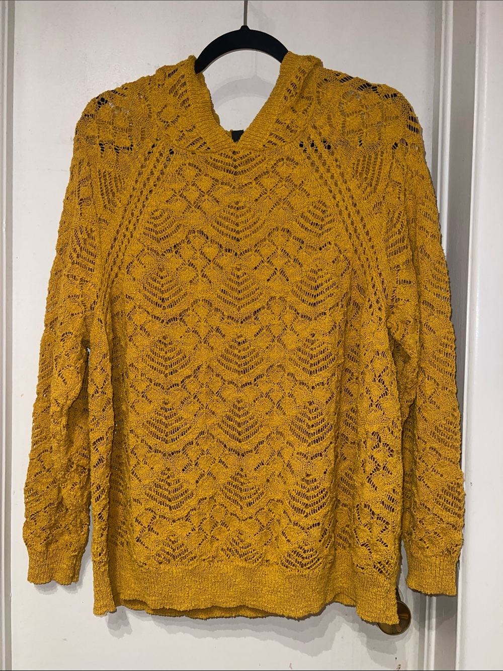 Torrid Crochet Open-Knit Hooded Sweater
